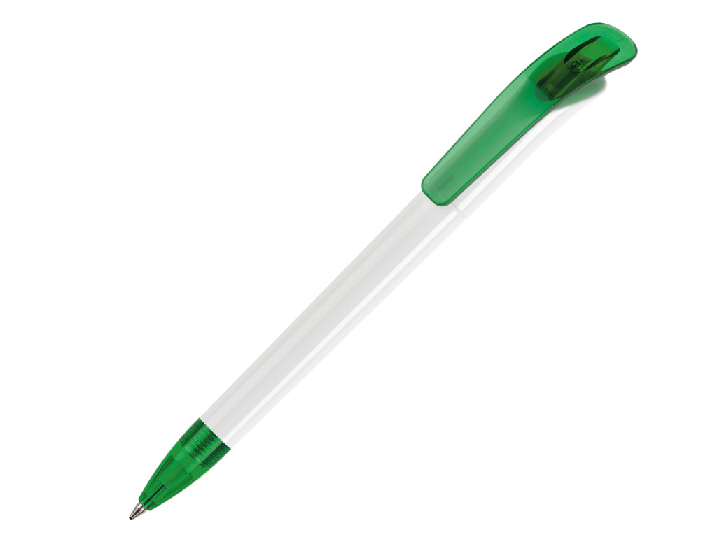 Ручка шариковая, пластик, белый/зеленый Focus