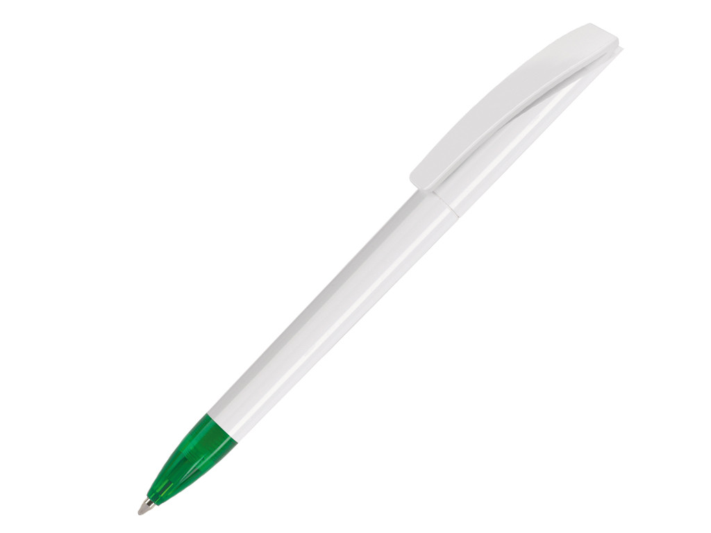 Ручка шариковая, пластик, белый/зеленый Evo