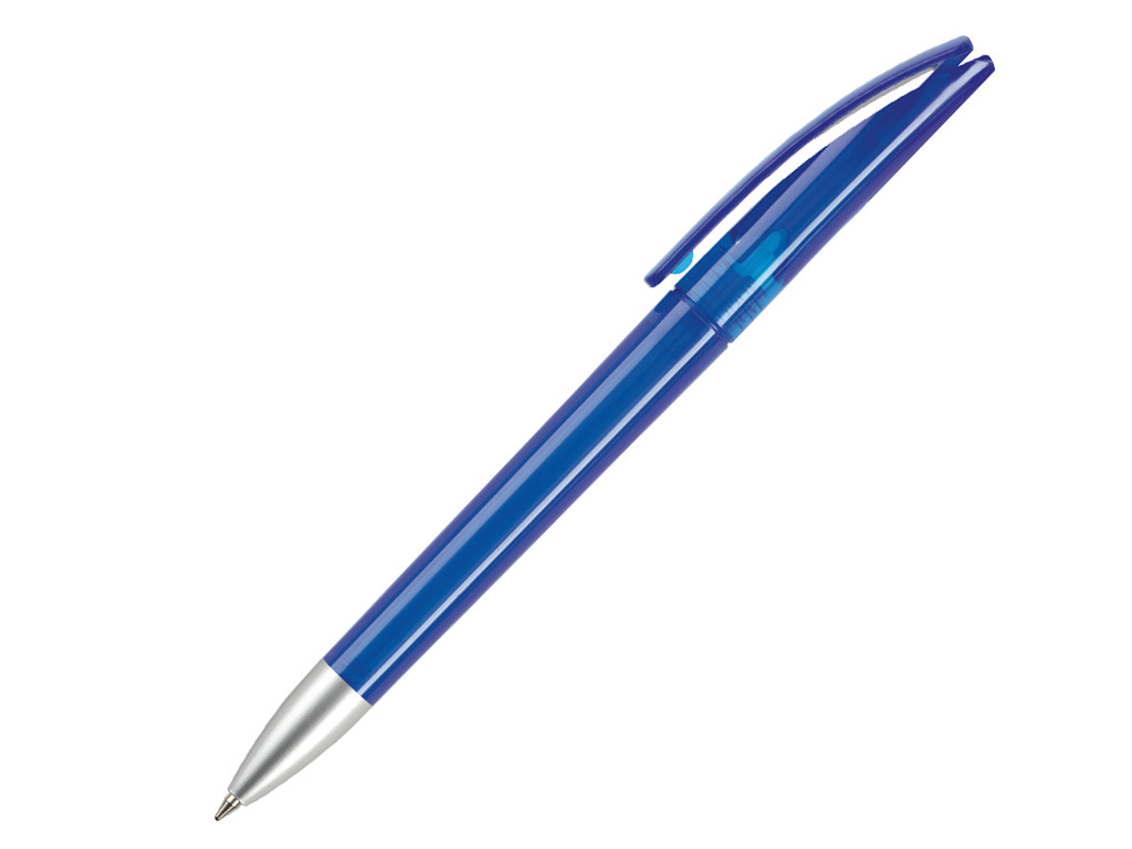 Ручка шариковая, пластик, синий, прозрачный Evo