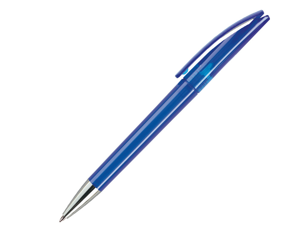 Ручка шариковая, пластик, синий, прозрачный Evo