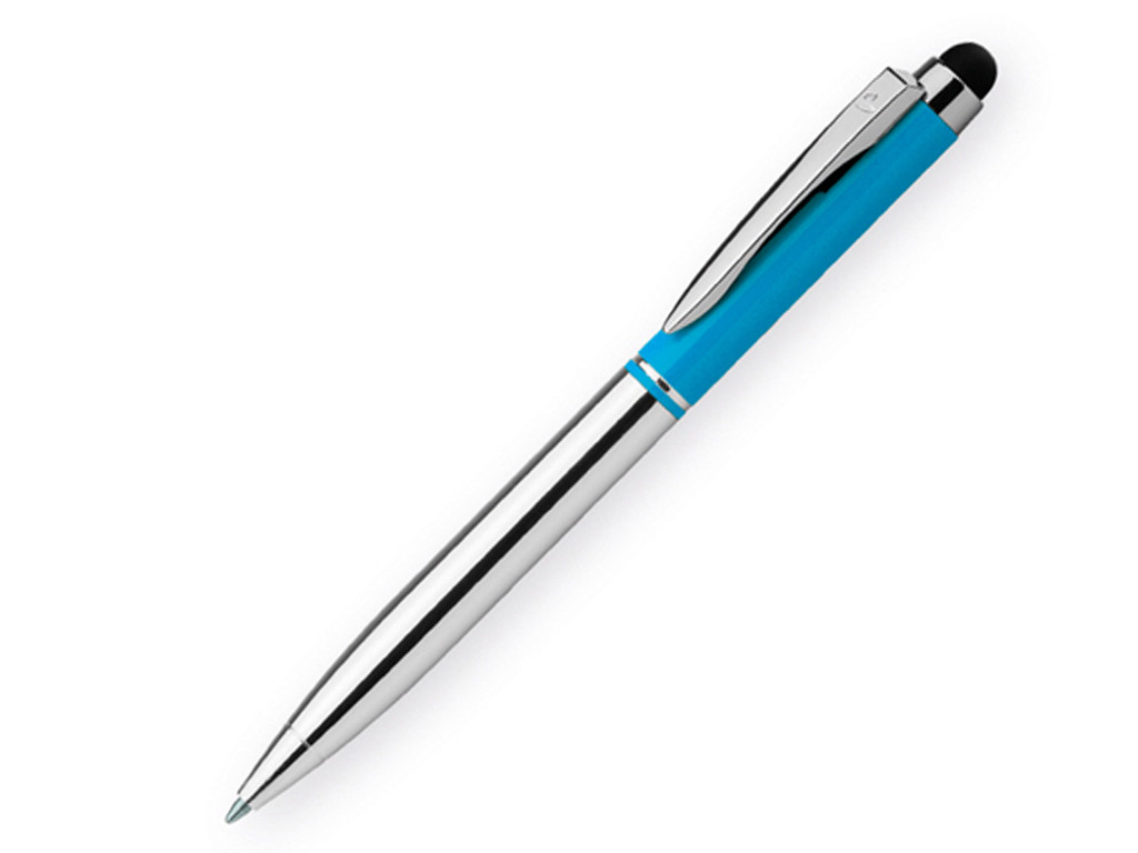 Ручка шариковая, металл, голубой Viera
