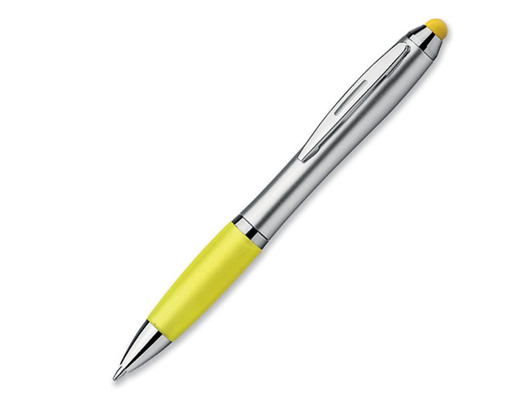 Ручка шариковая, пластик, желтый/серебро Arnie