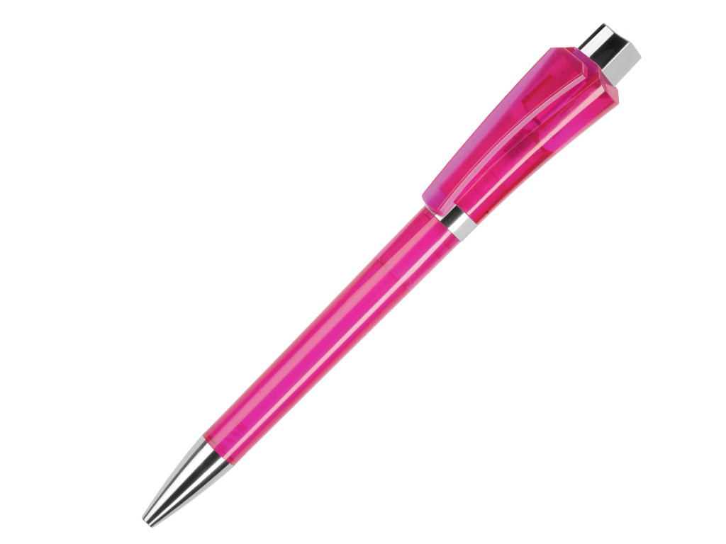 Ручка шариковая, пластик, розовый, прозрачный Optimus