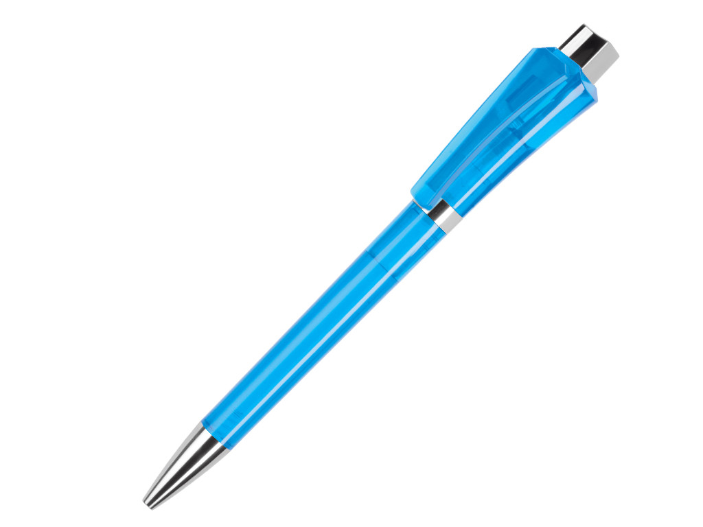 Ручка шариковая, пластик, голубой, прозрачный Optimus