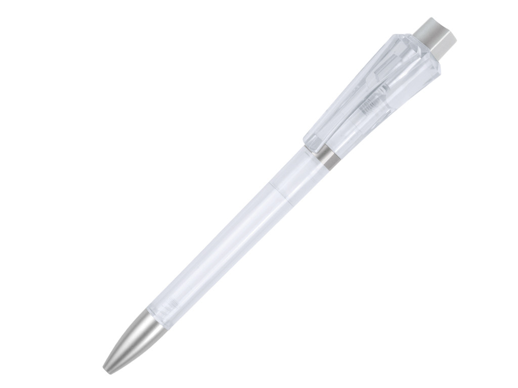 Ручка шариковая, пластик, белый, прозрачный Optimus