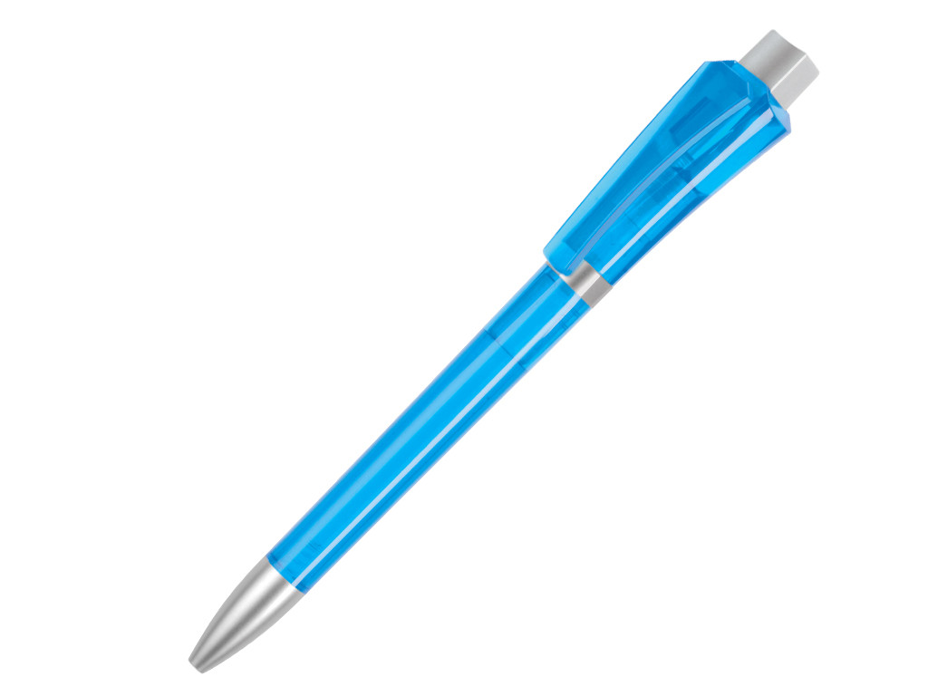 Ручка шариковая, пластик, голубой, прозрачный Optimus