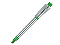Ручка шариковая, пластик, серебро/зеленый, Optimus