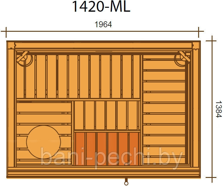 Сауна в сборе SAWO Glass Front 1420ML интерьер CLASSIC ель без оборудования - фото 3 - id-p92790547