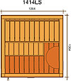 Сауна в сборе SAWO Glass Front 1414LS интерьер PIANO кедр без оборудования, фото 3