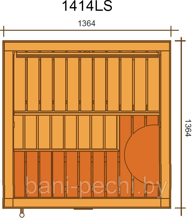 Сауна в сборе SAWO Glass Front 1414LS интерьер PIANO кедр без оборудования - фото 3 - id-p92790549