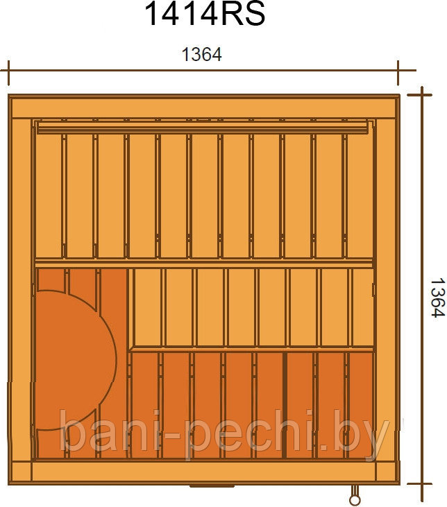 Сауна в сборе SAWO Glass Front 1414RS интерьер PIANO осина без оборудования - фото 3 - id-p92790551