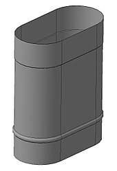 Труба овальная L-1000 мм ф100*200 - 130*240