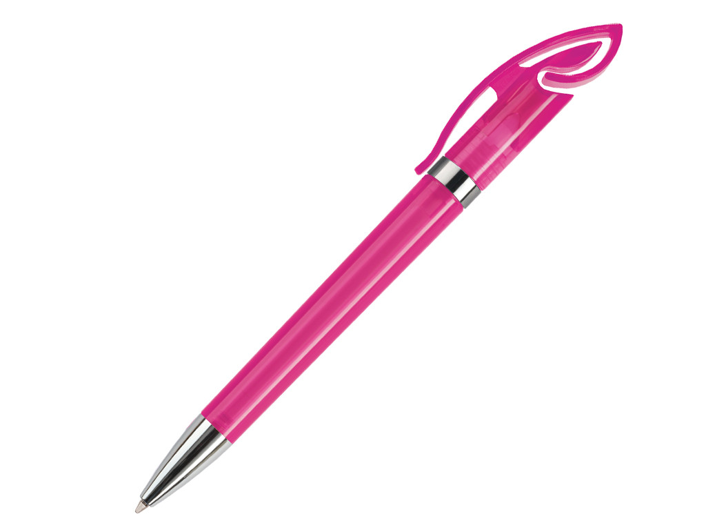 Ручка шариковая, пластик, розовый, прозрачный Cobra