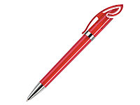 Ручка шариковая, пластик, красный, прозрачный Cobra