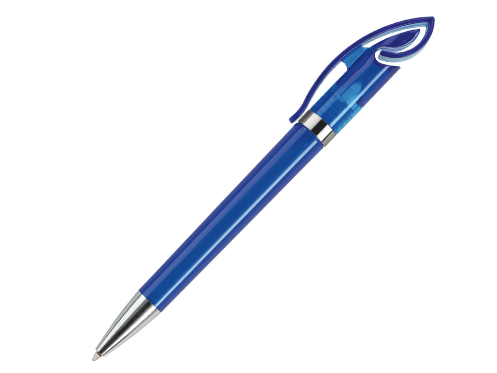 Ручка шариковая, пластик, синий, прозрачный Cobra
