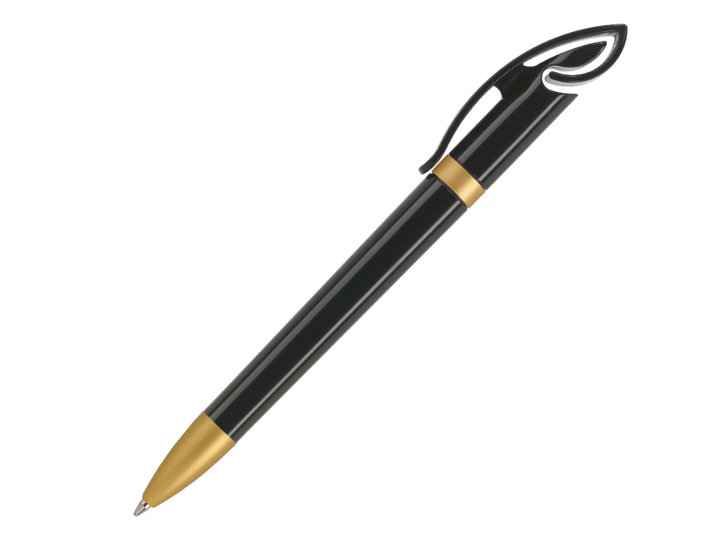 Ручка шариковая, пластик, черный/золото Cobra
