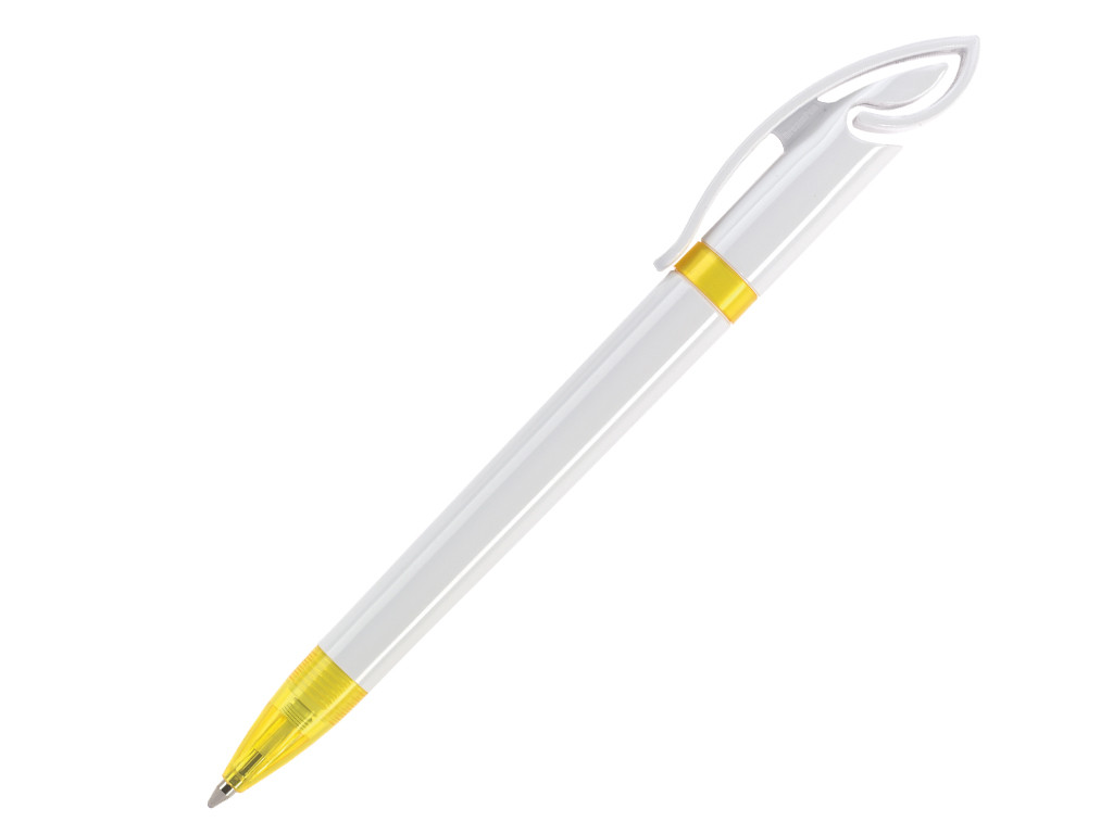 Ручка шариковая, пластик, белый/желтый Cobra