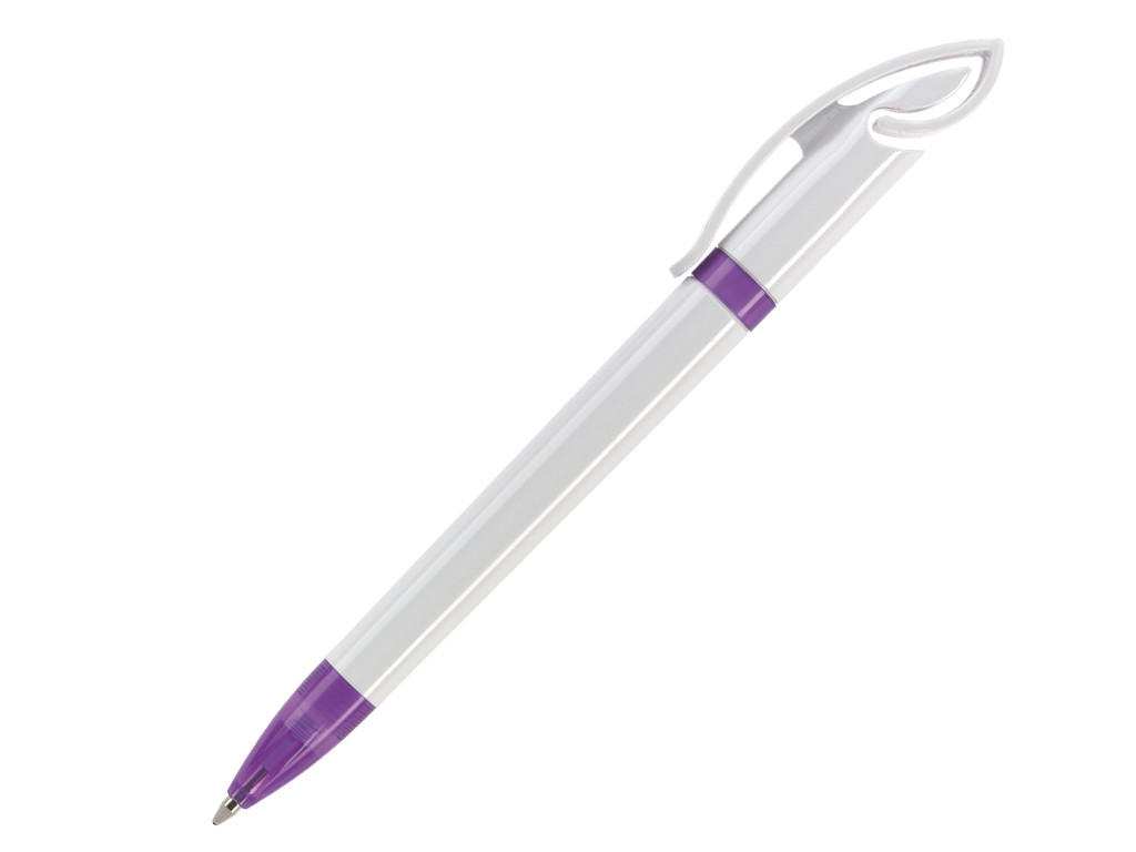Ручка шариковая, пластик, белый/фиолетовый Cobra