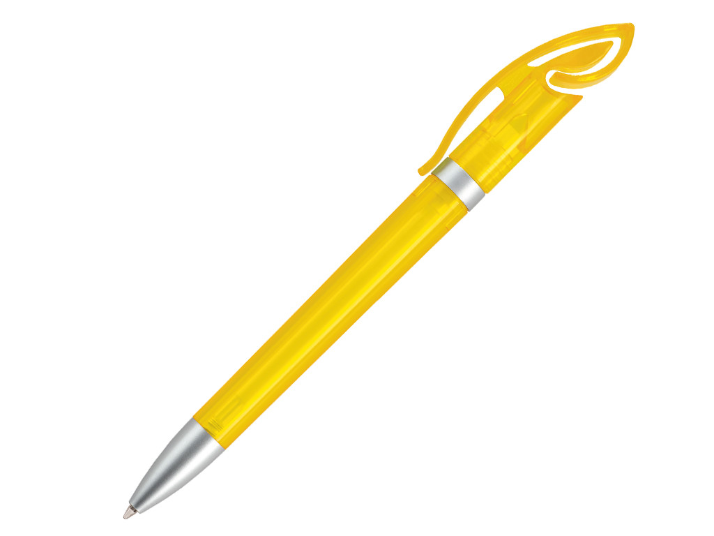 Ручка шариковая, пластик, желтый, прозрачный Cobra