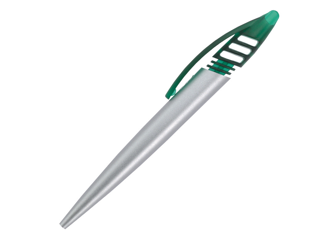 Ручка шариковая, пластик, серебро/зеленый Shark
