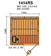 Сауна в сборе SAWO 1414RS интерьер PIANO осина без оборудования, фото 3