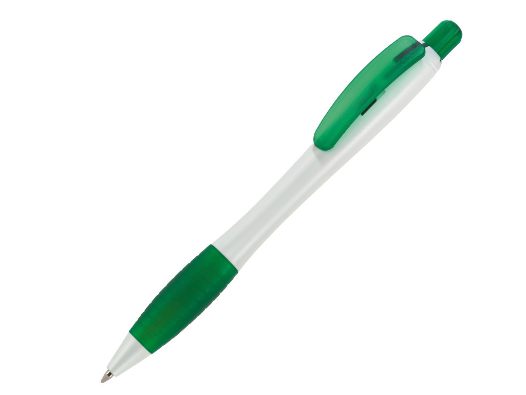 Ручка шариковая, пластик, белый/зеленый Aston