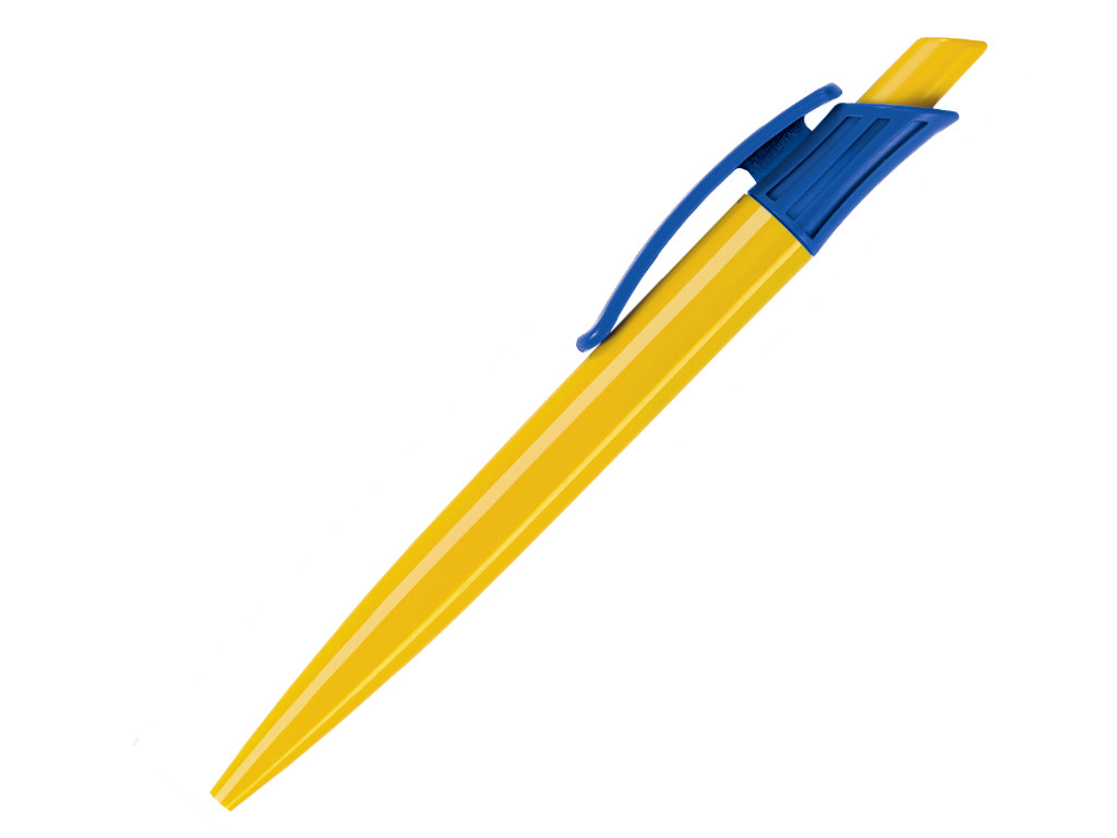 Ручка шариковая, пластик, желтый/синий Gladiator