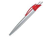 Ручка шариковая, пластик, серебро/красный Gladiator