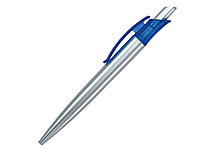 Ручка шариковая, пластик, серебро/синий Gladiator