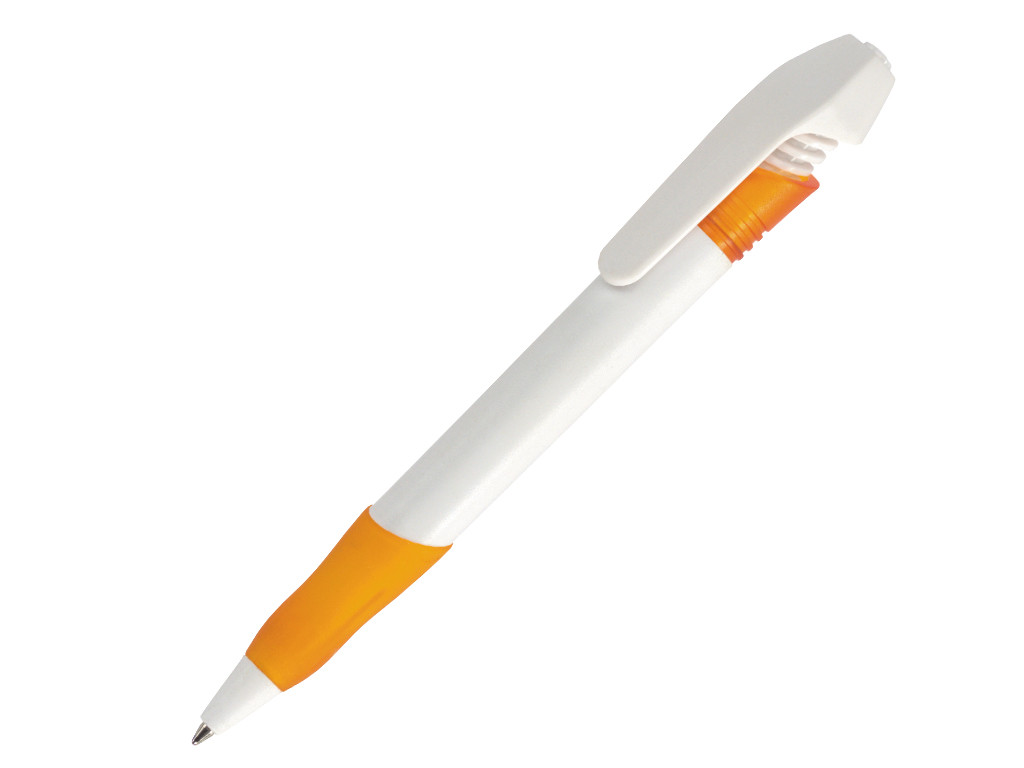 Ручка шариковая, пластик, белый/оранжевый Nemo