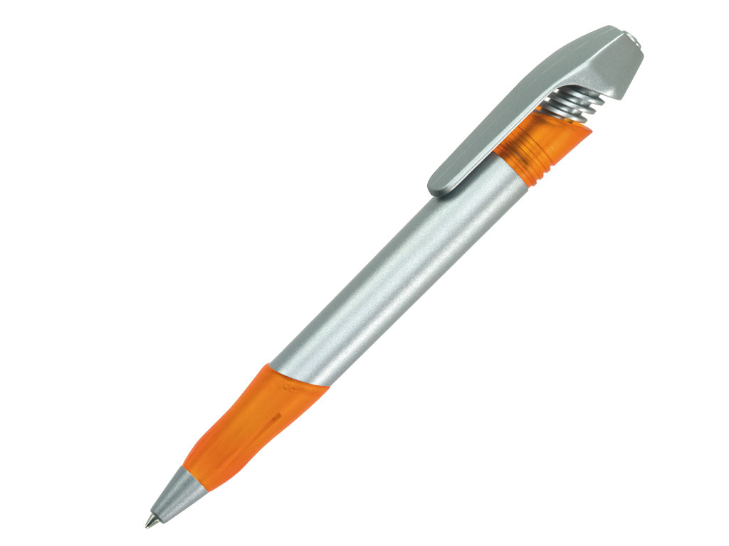 Ручка шариковая, пластик, серебро/оранжевый Nemo