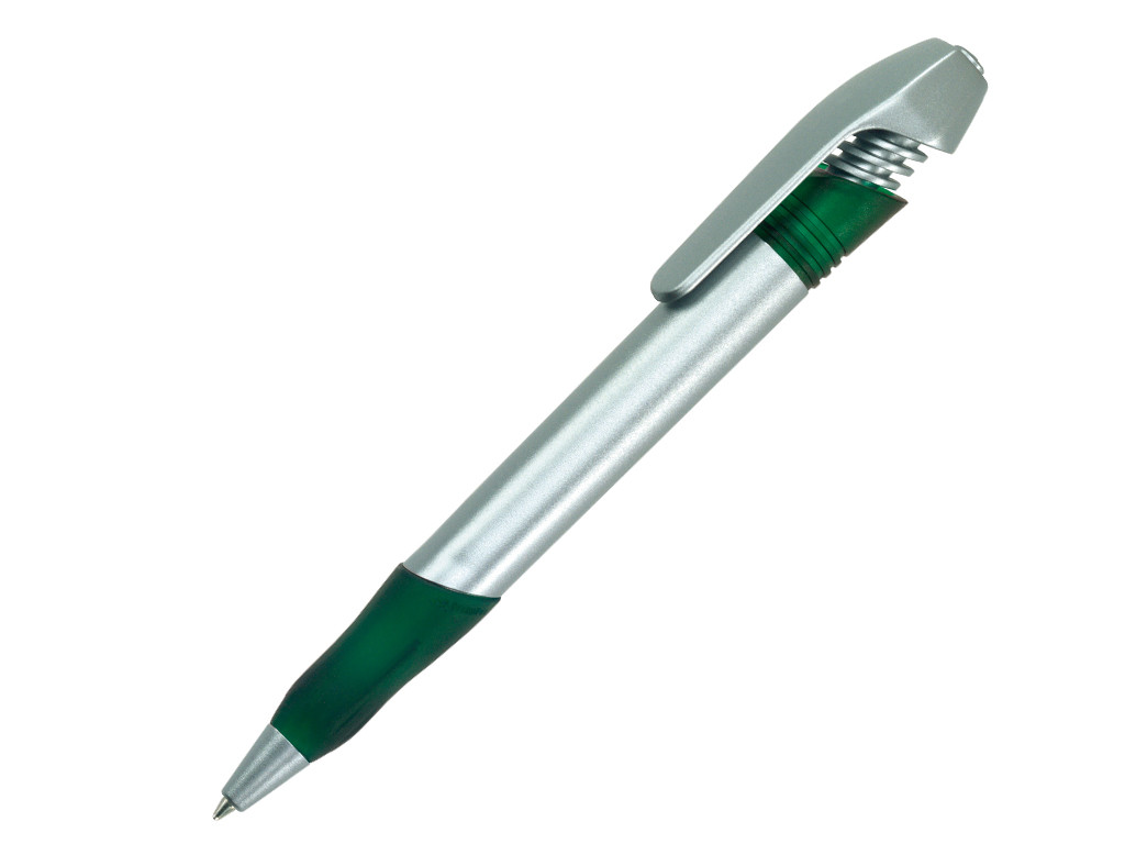 Ручка шариковая, пластик, серебро/зеленый Nemo