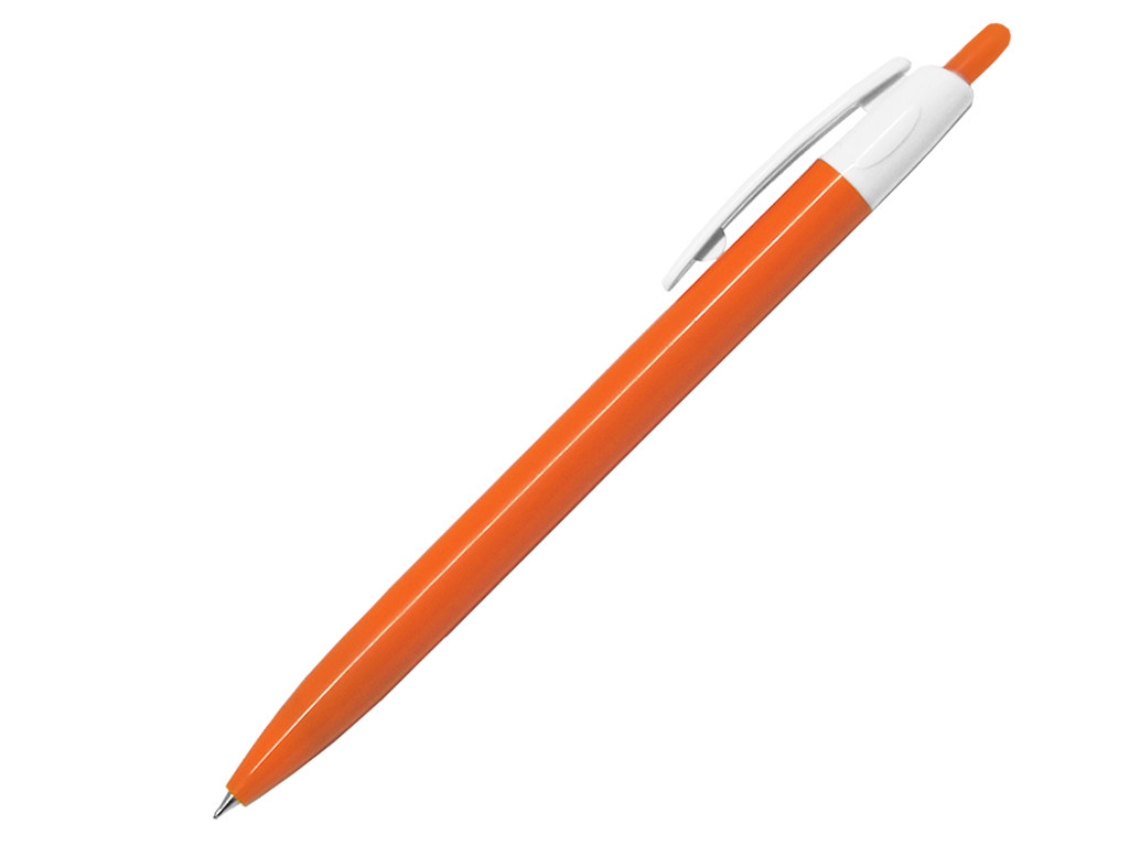 Ручка шариковая, пластик, оранжевый/белый, Barron, фото 1