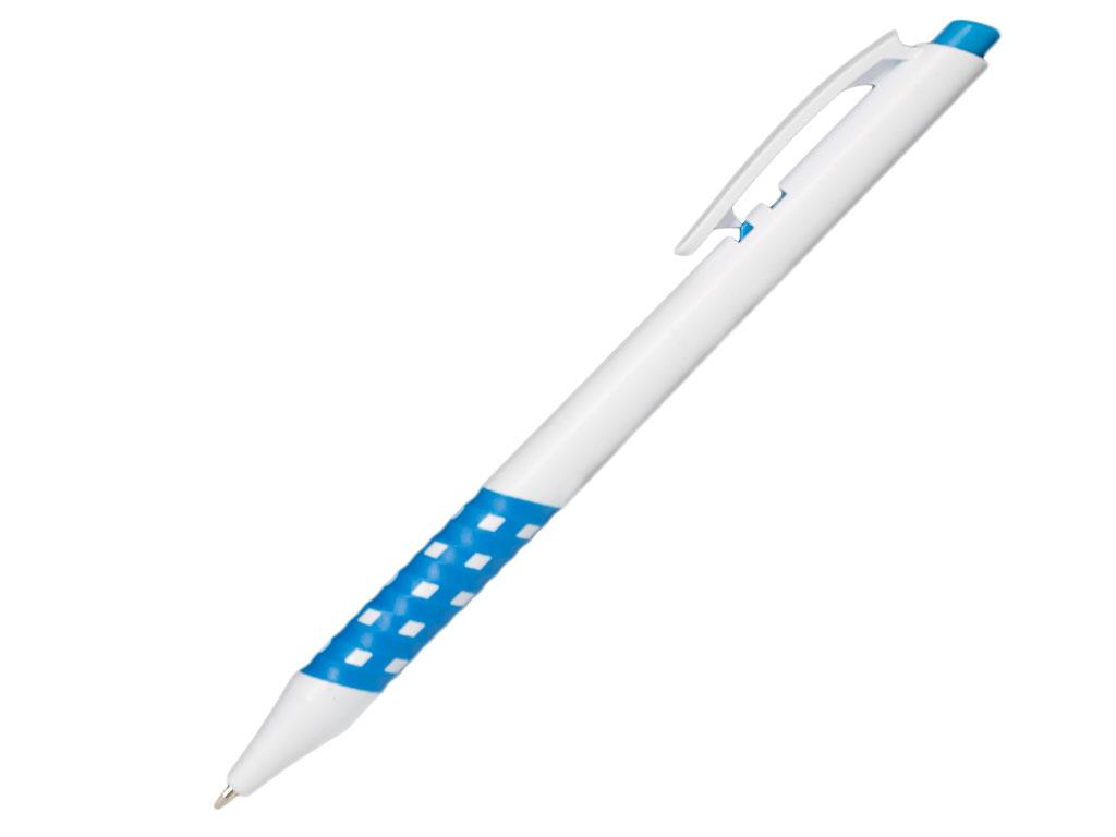 Ручка шариковая, пластик, белый/голубой, Pixel