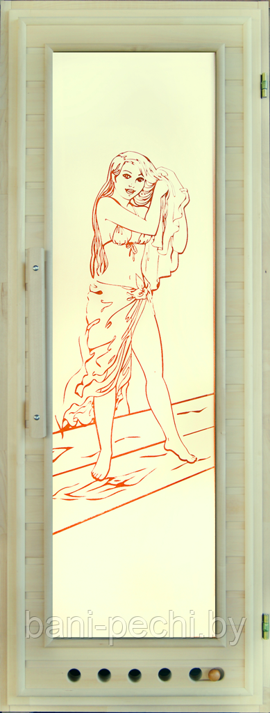 Дверь для бани и сауны деревянная DoorWood "Элит" с вентиляцией (70x190)