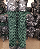 Сетка рабица зелёная с ПВХ высота 1,5м, диаметр 2,5мм, ячейка 55х55, рулон 10 метров. Собственное производство