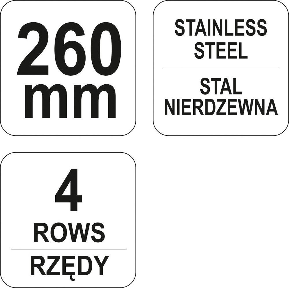 Щетка ручная нержавейка 4 рядка 260мм "Yato" YT-6338 - фото 3 - id-p92819402