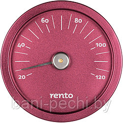 Термометр алюминиевый круглый для сауны RENTO, клюква
