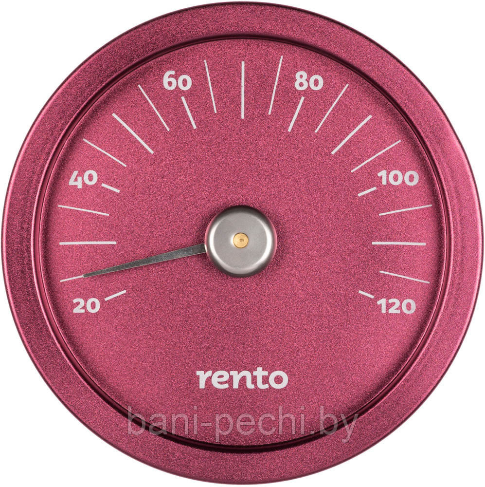 Термометр алюминиевый круглый для сауны RENTO, клюква - фото 1 - id-p92791394