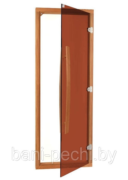 Комплект двери SAWO с "бронзовым" стеклом, с порогом, кедр - фото 1 - id-p92791498