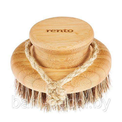 Натуральная щетка для мытья, круглая, бамбук, 9.5 см - фото 1 - id-p92791752