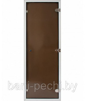 Стеклянная дверь для хаммама Soul Sauna 7*19 с порогом, стекло бронза