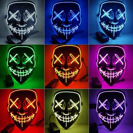 Неоновая маска Судная ночь LED маска для вечеринок, фото 2