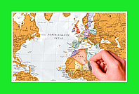 Скретч Карта Мира Большая: 820х580мм с регионами, областями и столицами