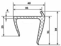 Профиль уплотнительный для будки типа Газель №2012 R43