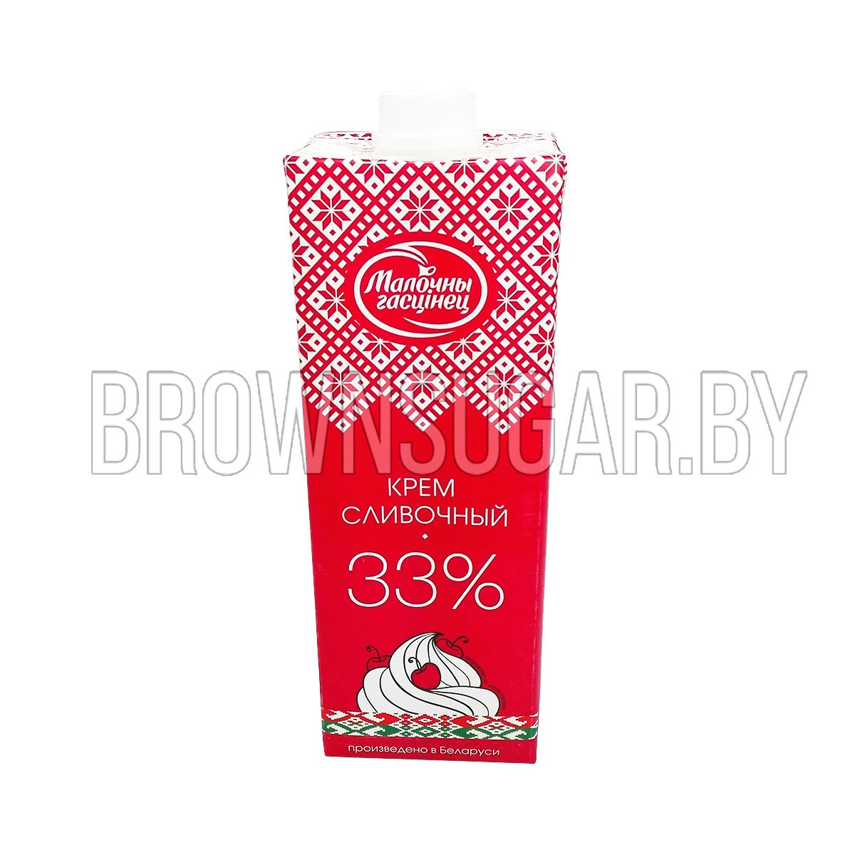 Крем сливочный ультрапастеризованный Молочный гостинец 33% (Беларусь, 1000 мл)