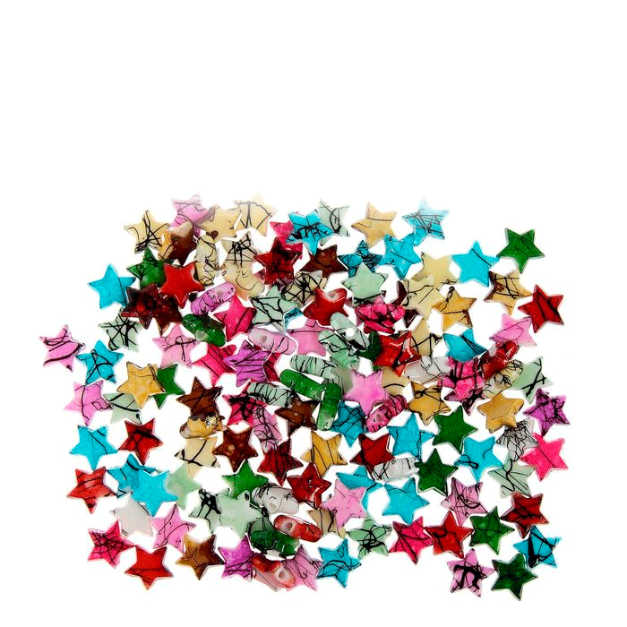Бусины "Цветные звёздочки", набор 125 шт., 10 мм