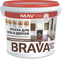 Краска для окон и дверей BRAVA АCRYL 35у белая 1 л.