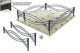 Ограда на кладбище "АЖУР" НЕРЖАВЕЮЩАЯ  (заводская) 3,97х2,30 м.
