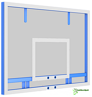 Щит баскетбольный тренировочный с фермой 0,3 м, оргстекло